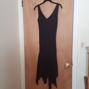 Beaded black handkerchief vintage dress